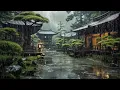 Lagu Rain on japanese zen garden | Fall into Sleep Immediately with Heavy Rain | Japanese rain garden