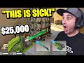 Summit1g Gets 25 000 EMERALD Knife Glove Combo Gifted from Trainwreckstv CSGO Playoffs Match