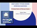 Fibonacci Series print N terms Python Coding Interview Question Frequently Asked