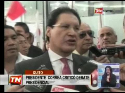 Presidente Correa criticó debate presidencial
