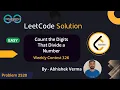 2520 Count the Digits That Divide a Number Weekly Contest 326 LeetCode DCC NIT-A
