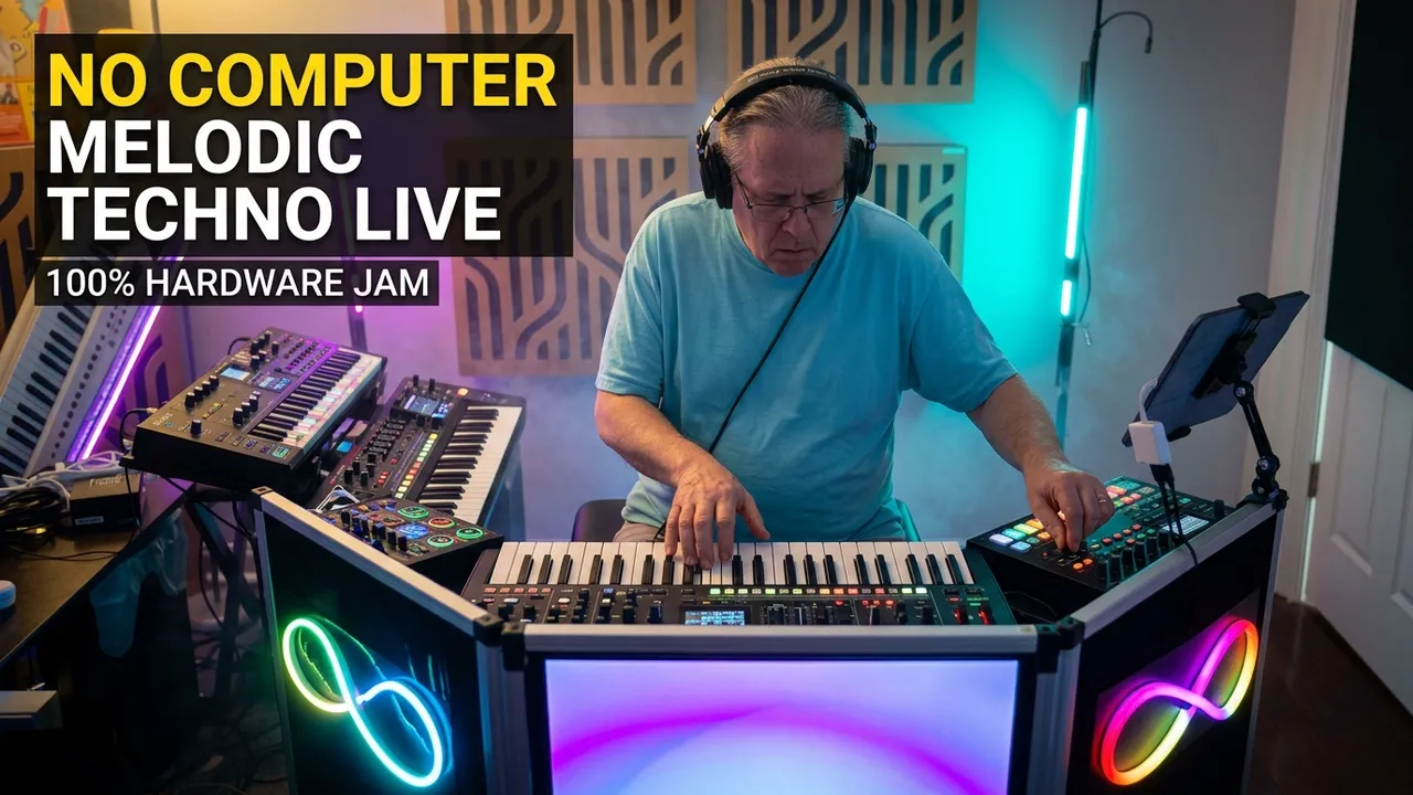LIVE Melodic Techno, no computer, no AI