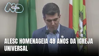Assembleia Legislativa homenageia 48 anos da Igreja Universal do Reino de Deus