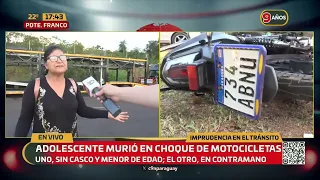 Adolescente muere tras choque de motocicletas