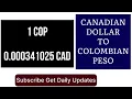 Canadian Dollar to Colombian Peso Foreign Currency Exchange Rates Today COP to CAD 4 July 2025