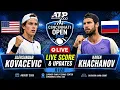 Aleksandar Kovacevic vs Karen Khachanov LIVE SCORE TENNIS ATP CINCINNATI USA OPEN 2026 R128
