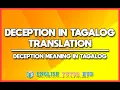 Deception In Tagalog Translation - Deception Meaning In Tagalog