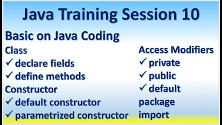 Java Training Session 10 - Basic on Coding Class field Constructor Access Modifier package import