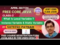 Free Core Java Class 3 Local Variable Instance Variable Static Variable Class Variable Apr