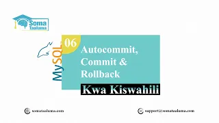 MySQL Transactions Autocommit Commit Rollback Jifunze MySQL kwa Haraka