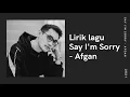 Download Lagu SAY I'M SORRY - AFGAN (Lirik Lagu)