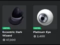 Two New Roblox Limiteds Platinum Eye Eccentric Dark Wizard
