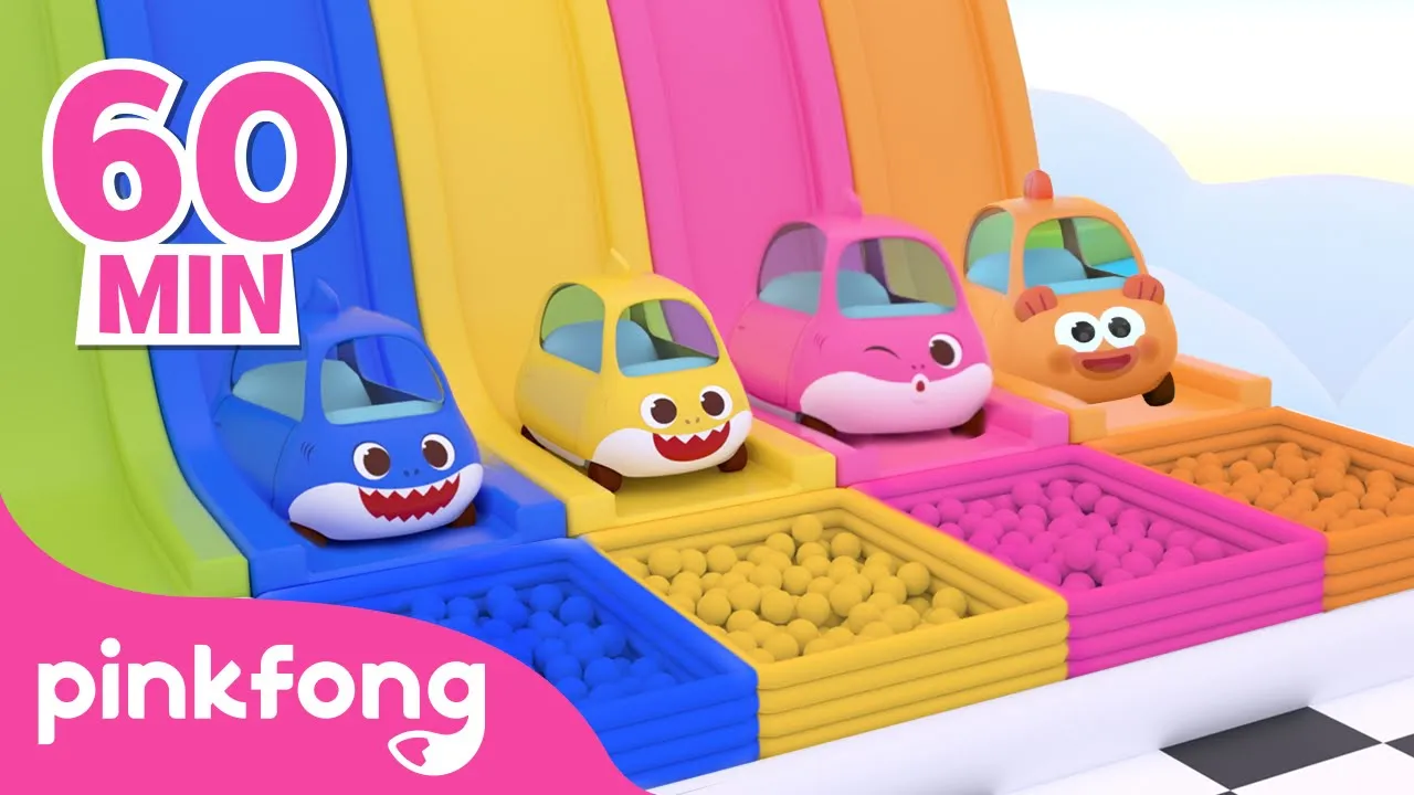 Learn Colors with Baby Shark and more! | Baby Car Color Slide for Kids | Pinkfong Colors for kids