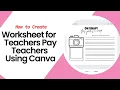HowTo Create a Worksheet for Your Teachers Pay Teachers Store Using Canva