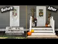 Front Stair Renovation Time-Lapse Start to Finish Old Concrete to New Vinyl and Composite Deck