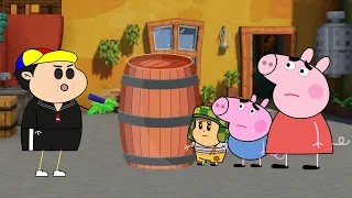 PEPPA Y GEORGE SALVAN A CHAVITO 😫😱 #peppapig 