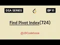 Find Pivot Index Brute Force to Optimized Prefix Sum LeetCode 724 DSA in JavaScript