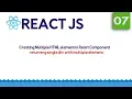 Returning Multiple HTML elements from React Component Part 7 React Step by Step in 2020