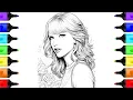 Taylor Swift Celebrity Coloring Pages Taylor Swift Coloring Book s
