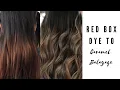 RED BOX DYE TO CARAMEL BALAYAGE