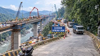 KONDISI TERKINI FLYOVER SITINJAU LAUIK !!! Proses Pembangunan Jembatan Pintu Masuk di Atas Sungai 