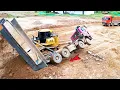 Lagu OMG! Dump Truck Unloading Massive Dirt Gone Wrong 😱 Bulldozer Land Filling Pond Disaster