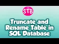 How to Truncate and Rename table in SQL Database