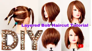 tutorial diy layered bob haircut voluminous texture cut trend 