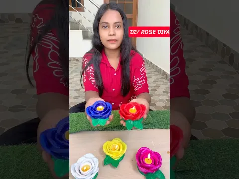 Mitti Se Ghar Per Rose Diye Bnaye🥰#shorts #diwali #diy #handmade