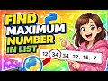 Find Maximum Value in a List Without max Function Python GCSE Computer Science