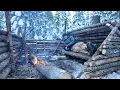 Freezing Winter Camping Solo - Survival Shelter Wool Blanket