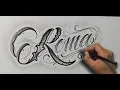 Dibujando Chicanas ROMA Drawing Chicano Lettering - Nosfe Ink Tattoo dibujos tatuajes