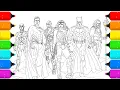 Digital Drawing Justice League for Coloring Pages - Timelapse