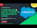 English - 3 Variables Data Types in Salesforce Apex Explained for Beginners Hands-on