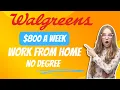 Walgreens Work From Home Remote Job High Paying No Degree Required