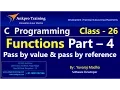 C language - Class 26 Function parameters pass by value and pass by reference