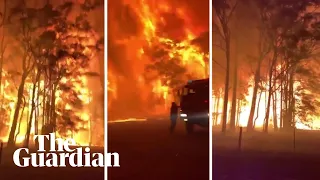 NSW bushfires the terrifying moment a crowning fire explodes outside Sydney