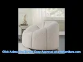 Acme LV00230 Everly quinn osmash white teddy sherpa fabric pappasan style swivel barrel chair