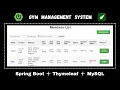 Gym Management System with Spring Boot Thymeleaf MySQL Free Source Code Full Project Tutorial