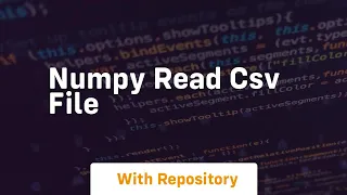 numpy read csv file