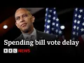 Download Lagu Democratic leader gives marathon speech to delay vote on Donald Trump's spending bill | BBC News