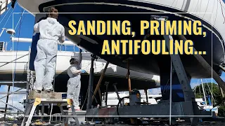 E07 Haul Out Part 1 of 3 – FIRST TIME we saw her BUTT (Antifouling our 30+ year old sail boat)