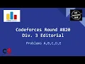Codeforces Round Div 3 Editorial - Problems A B C D E
