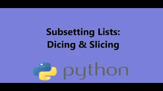 2 - Subsetting dicing and slicing lists in Python Presented by Dr N Miri