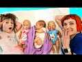 Kids pretend to play with baby dolls \u0026 baby born doll. Family fun video for kids. Baby videos.