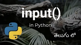 input in python Reading user input using input in python Telugu input function in Telugu