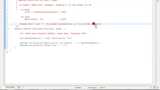 JAVA MATH POW EXAMPLE DEMO