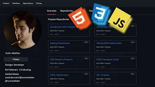 How to Create a Stunning GitHub Profile Clone using HTML CSS and JavaScript