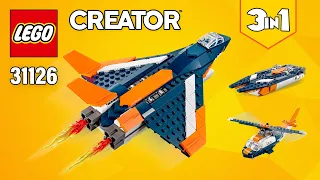 LEGO® Creator 3in1 Supersonic-jet (31126)[215 pcs] Helicopter & Powerboat | Building Instructions
