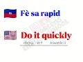 Haitian creole Aprann pale angle ak ti fraz sa yo